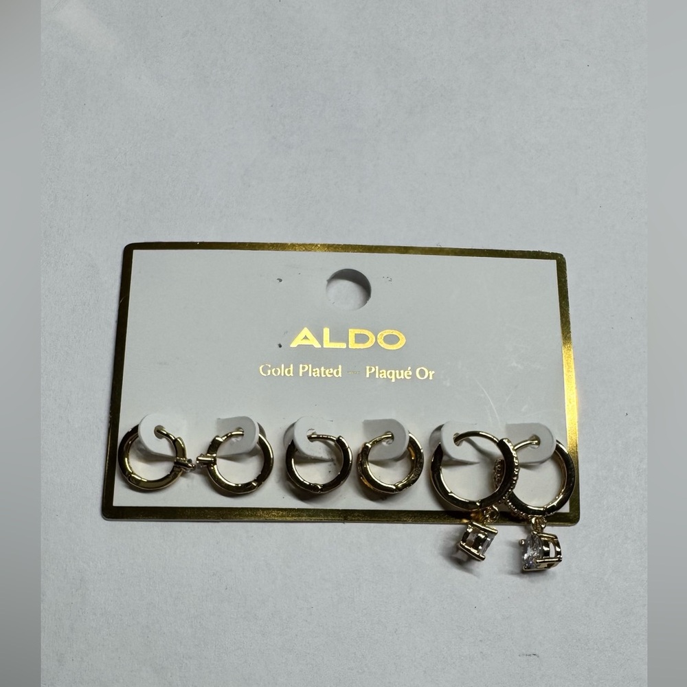 Aldo Gold Hoop Earrings with Charms